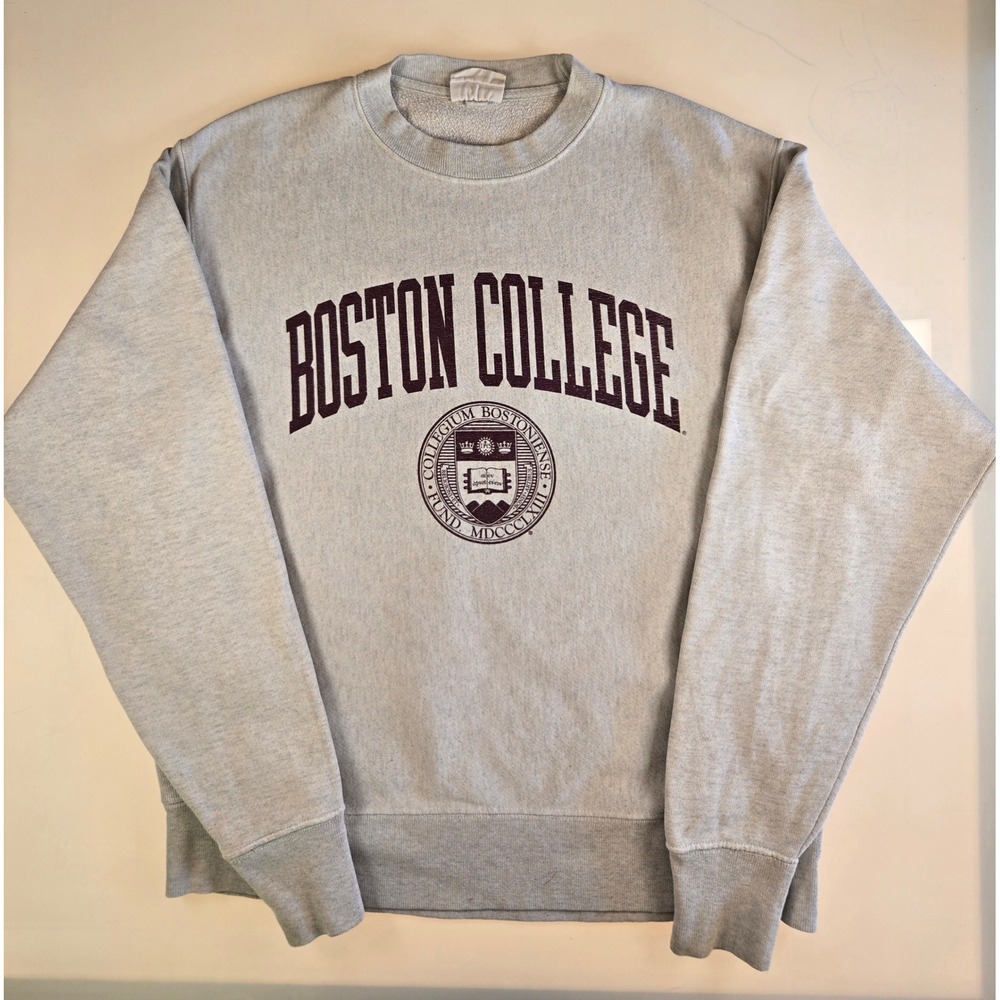 Champion Reverse Weave Boston College Sweatshirt Mens Medium Grey Heather BC
